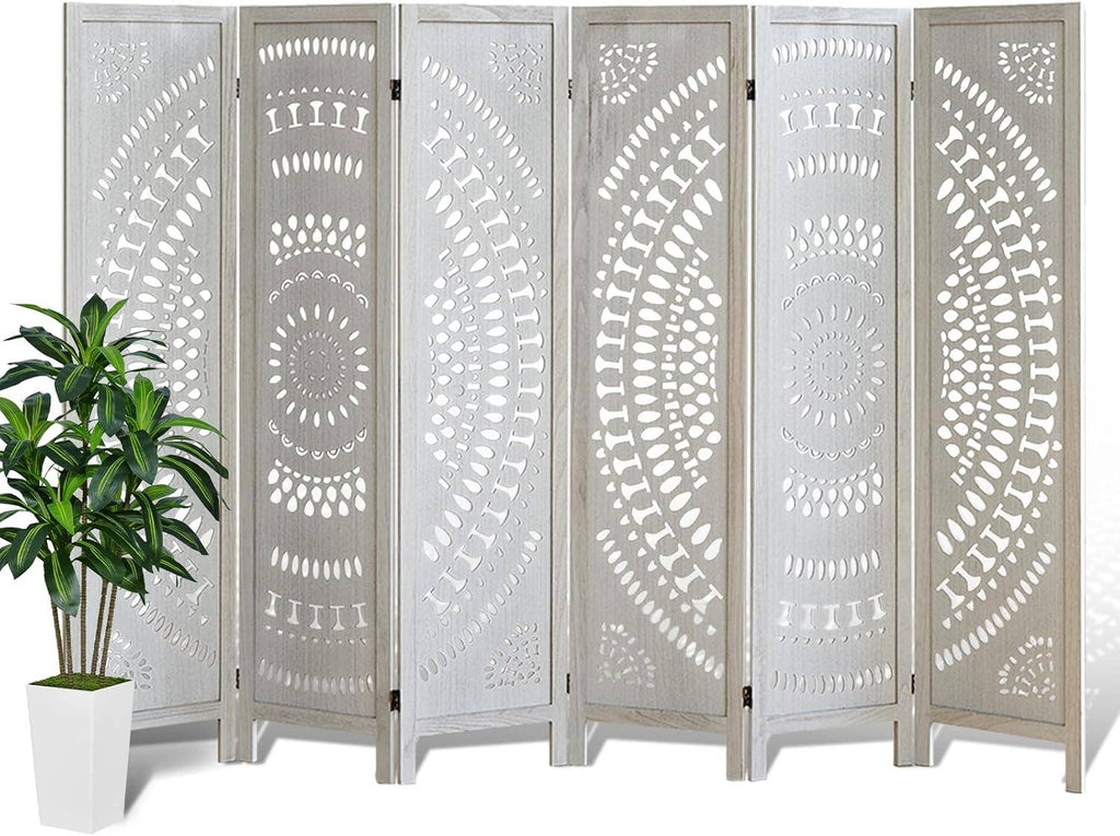 6 Panel 6ft Wood Room Divider Folding Partition Screen