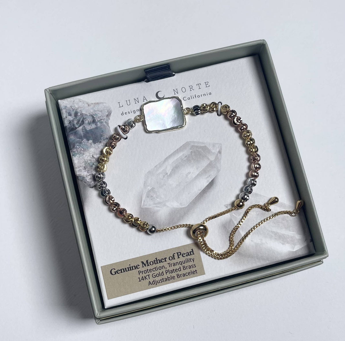 Eterno Amore Gemma Adjustable Bracelet - Mother of Pearl