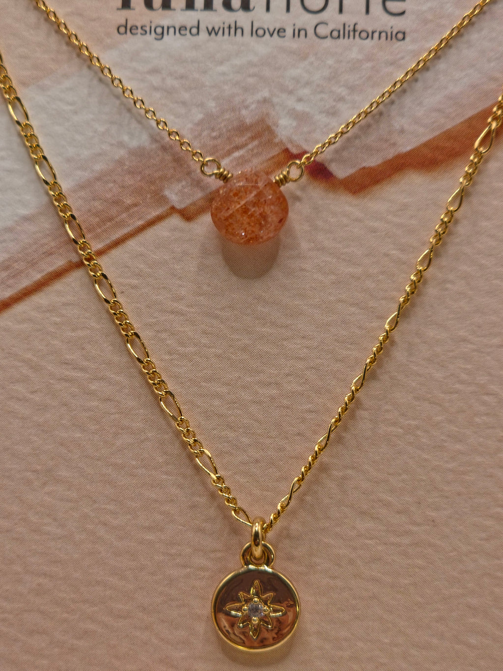 The Daily Necklace Set in Pink Sunstone
