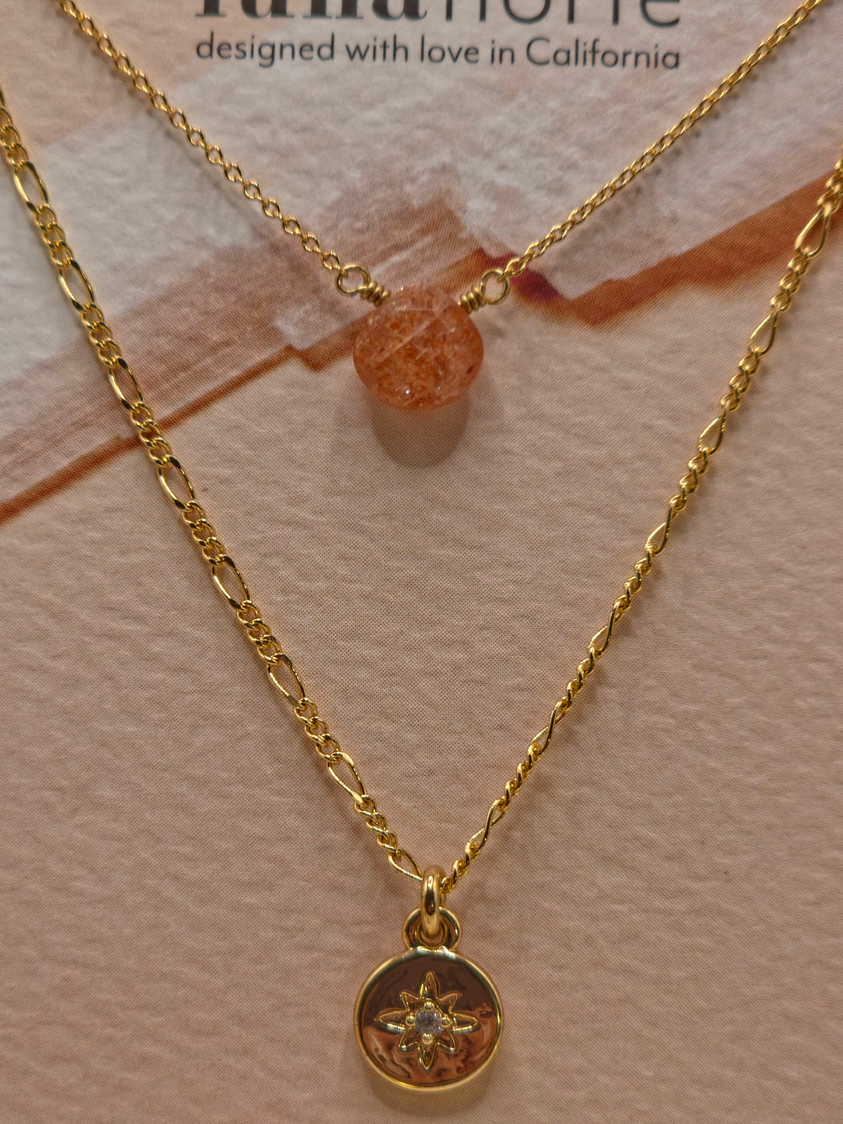 The Daily Necklace Set in Pink Sunstone
