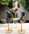 Natural Volcano Agate Moon with stand