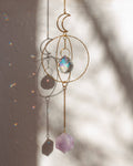 Golden Moon Amethyst Suncatcher Mobile