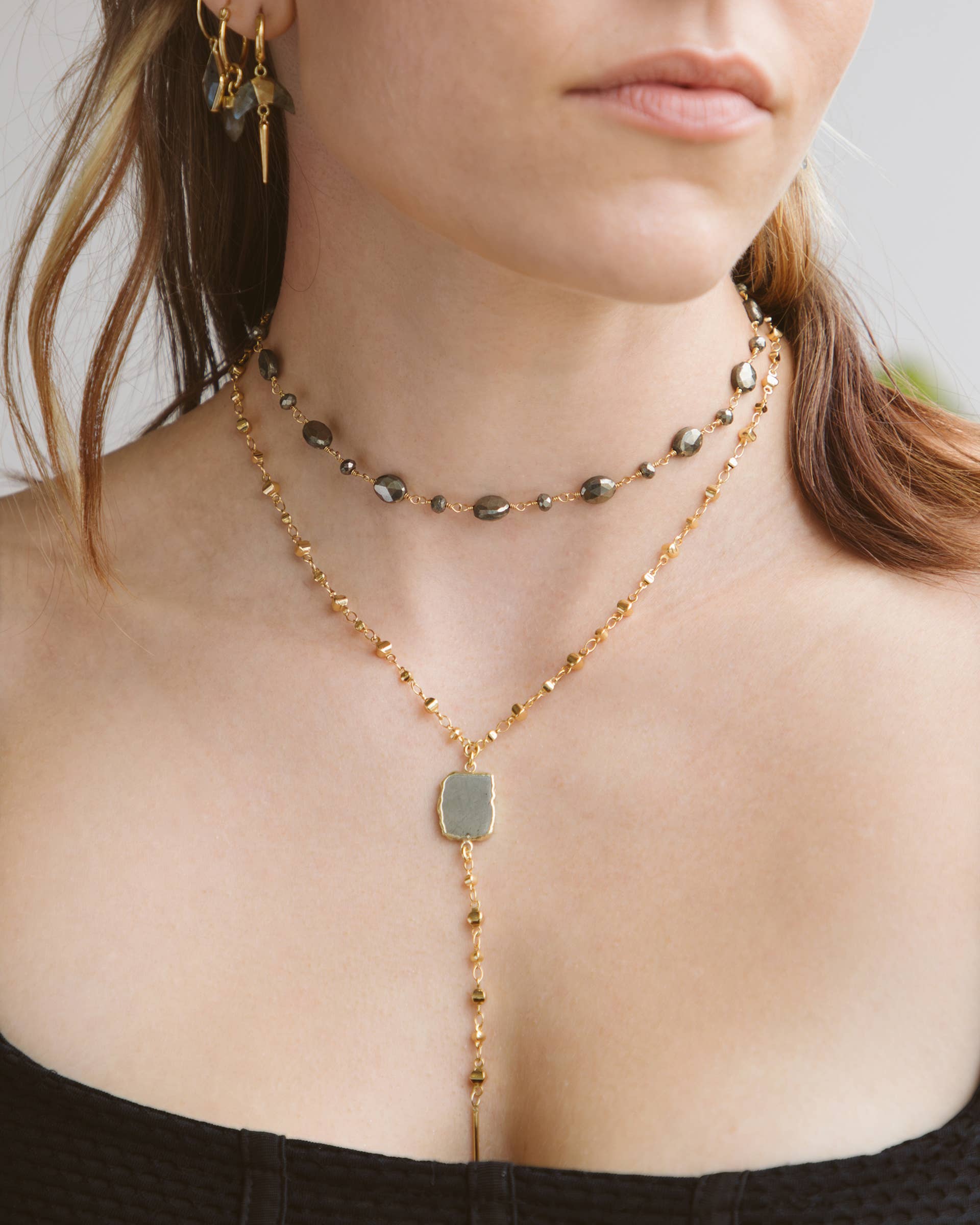 Eterno Amore Gemma Lariat Necklace - Aquamarine