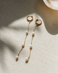 Stacked Pearl Huggie Hoop Earring