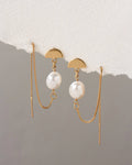 Arc Deco Pearl Threader Earrings