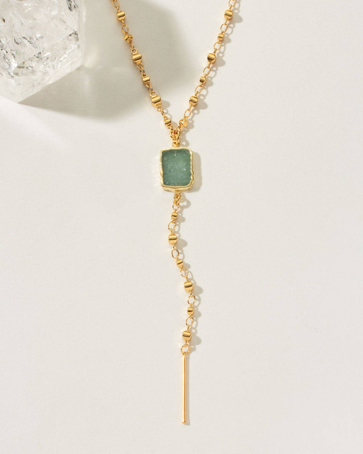 Eterno Amore Gemma Lariat Necklace - Aquamarine