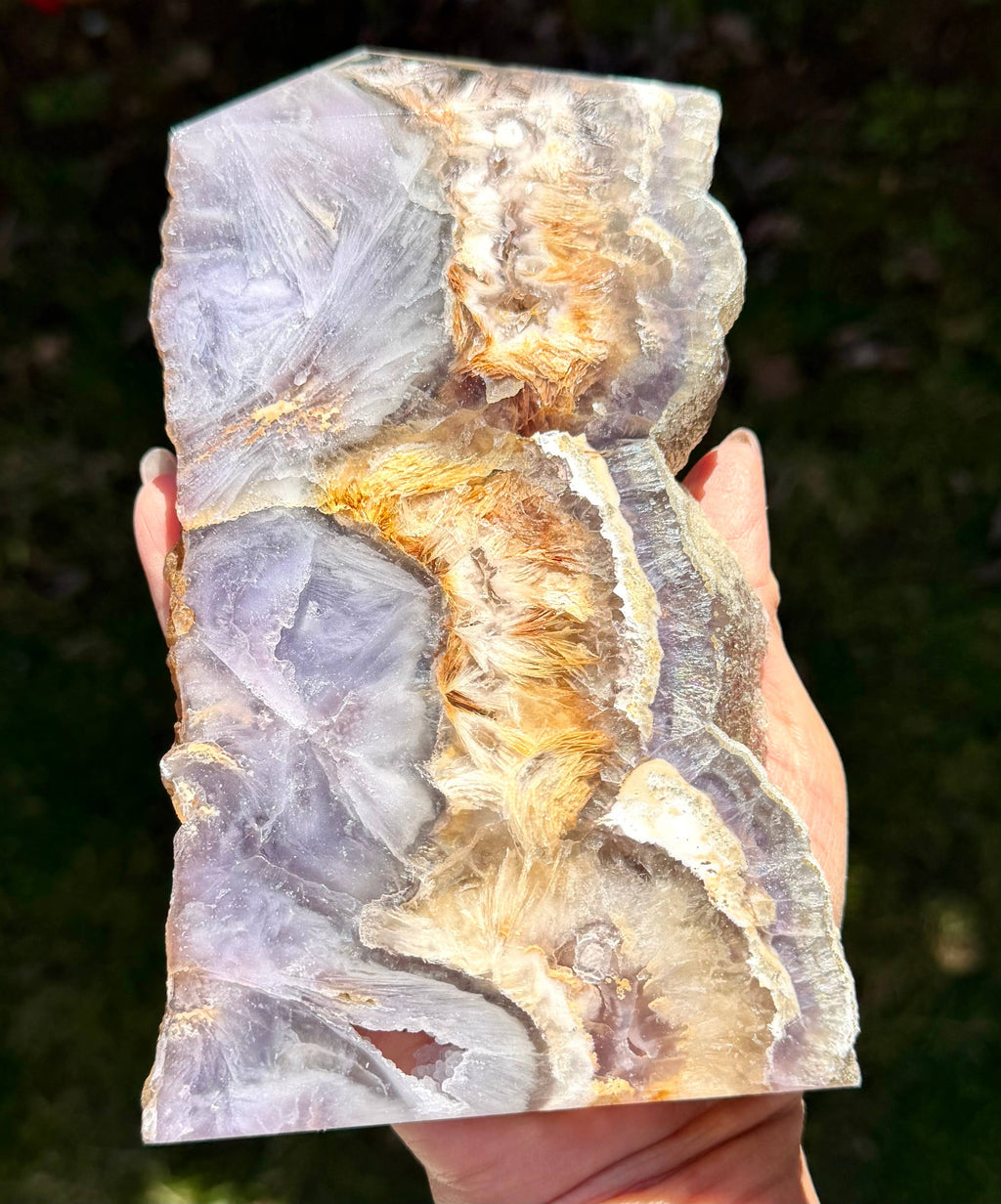 4 pcs Feather Fluorite Pyrite Slab Tower Natural Crystal 