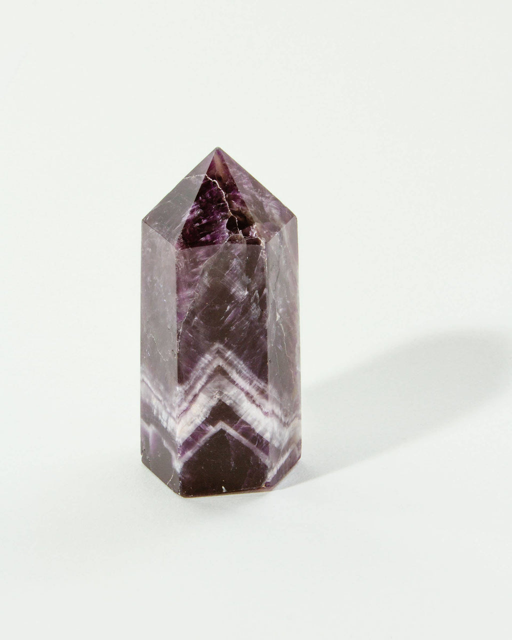 Chevron Amethyst Crystal Tower Curio
