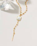 Eterno Amore Gemma Lariat Necklace - Mother of Pearl