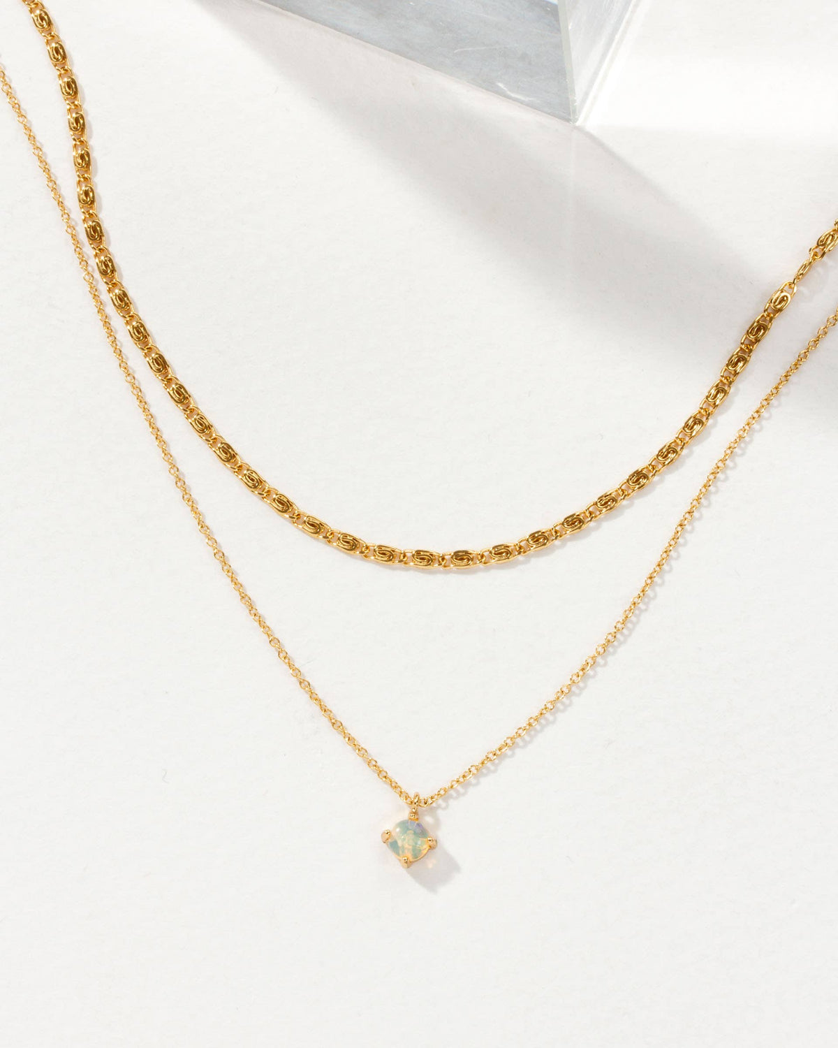 Nova Layered Collar Necklace- Opal