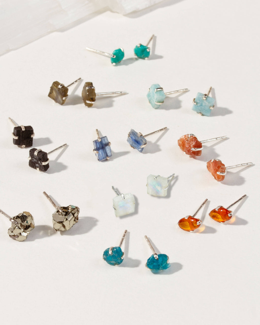 Raw Beauty Post Earrings- Sterling Silver - Tanzanite
