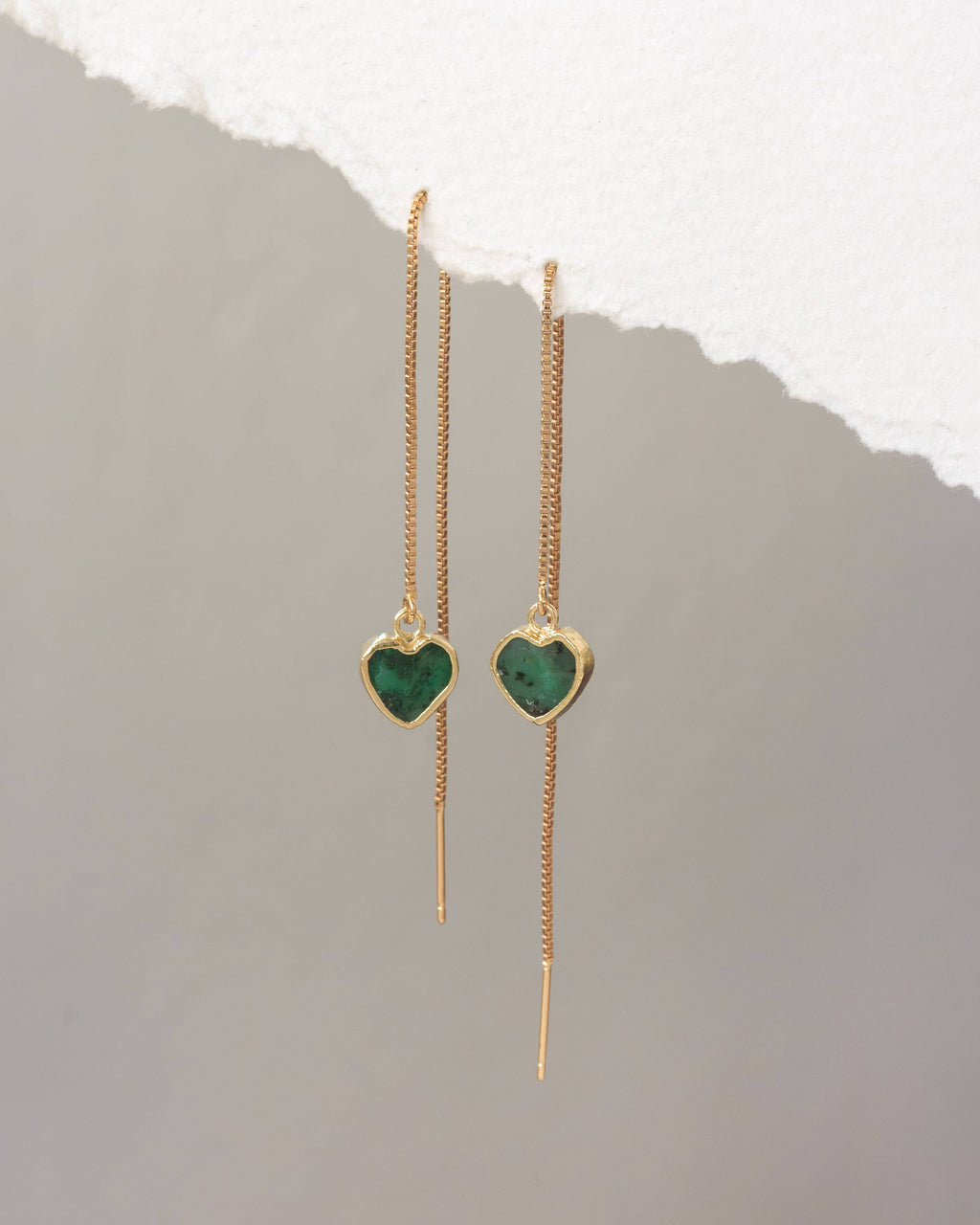 Royal Threader Earrings - Emerald