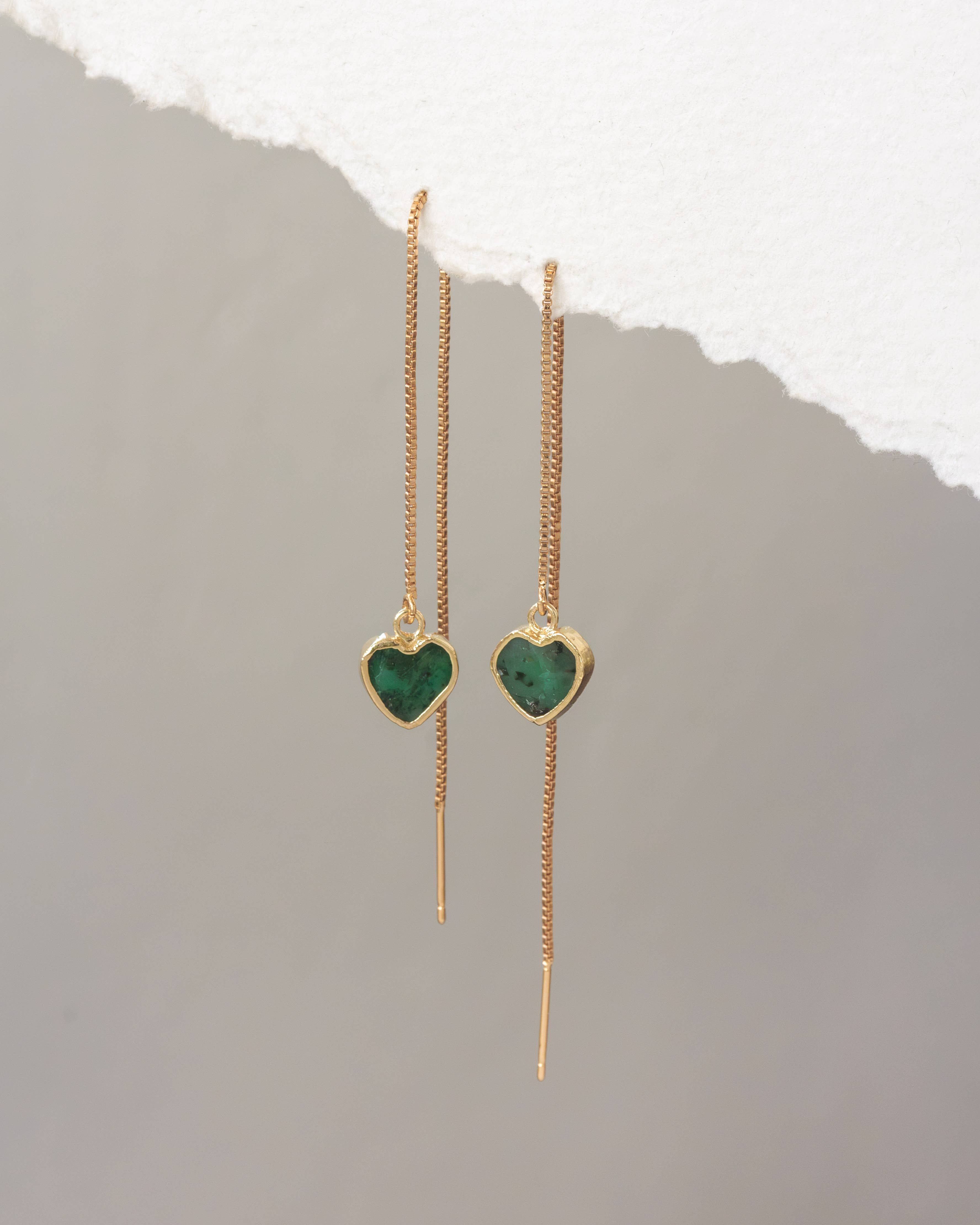 Royal Threader Earrings - Emerald