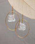 Quartz On Quartz Hoop Earrings - Clear Quartz