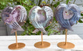 Amethyst Agate Wing Heart with Stand Natural Crystal